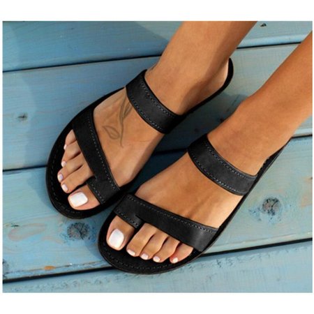 

Pi Clue Flat Heel Slippers, Black, Slippers