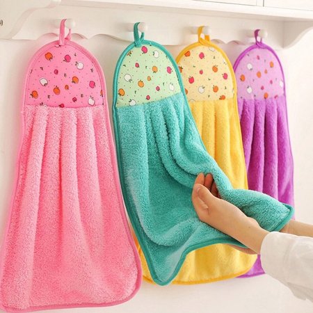 

Cartoon Coral Fleece Kitchen Bathroom Hanging Suction Towel, 5pcs, Kitchen & Cleaning Tools