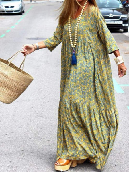 

As Picture Cotton Holiday V Neck Dresses, Boho dresses