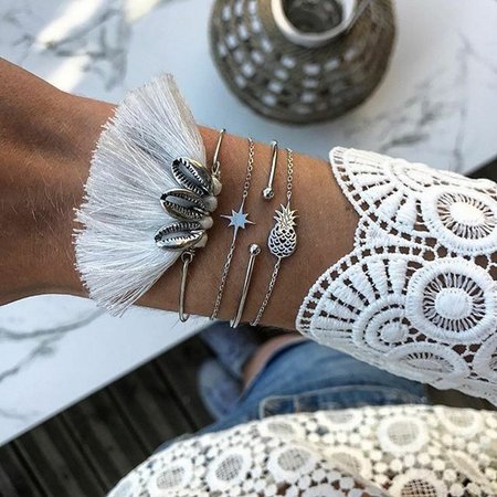 

Braccialetto Vintage di Lega, Bianco, Jewelry