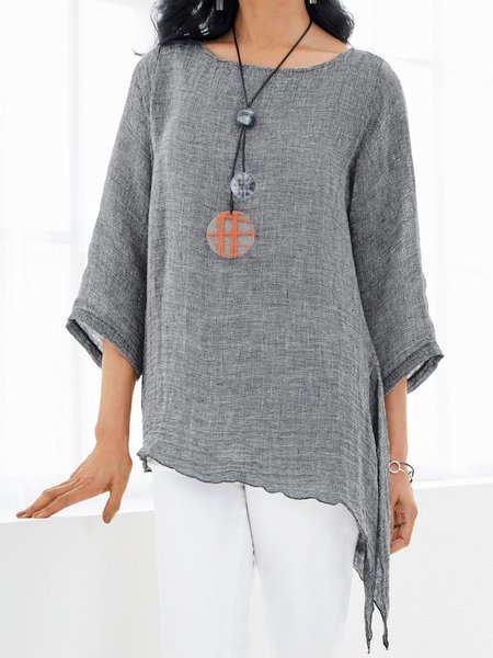 

Top Casuale Asimmetrico, Grigio, Tops