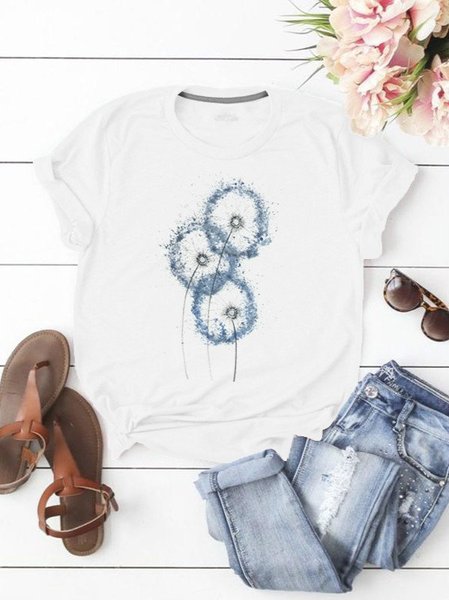 

Roselinlin White Short Sleeve Casual Top, Tees & T-shirts