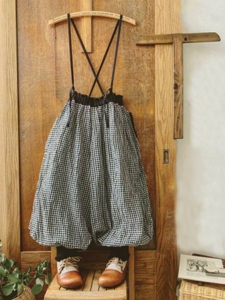 

Women Vintage Plus Size Plaid Jumpsuits, Black, Jumpsuits & Rompers