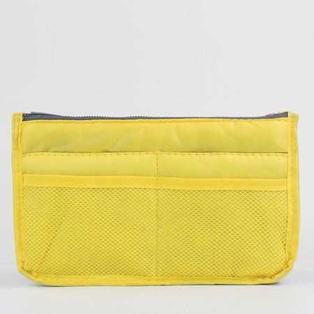 

Multifunctional Cosmetic Bag Double Zipper Bag Middle Bag Toiletry Bag Storage Bag, Yellow, Home&Garden