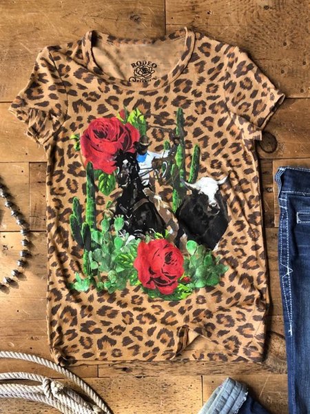 

T-Shirt Casuale Vintage, Marrone, T-Shirts