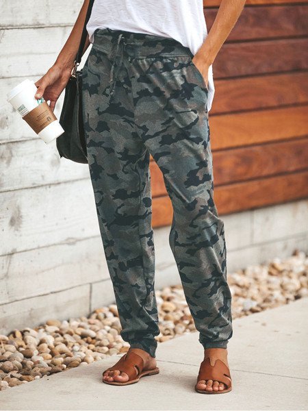 

Camouflage Printed Casual Sports Pants, Pants