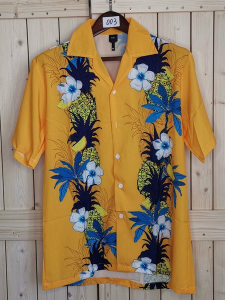 

Camicetta con Scollo a V Bohemian Floreale, Nero, Men's Top