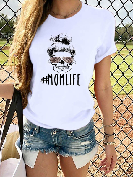 

Leopard Casual Printed Cotton-Blend T-shirt, White, T-Shirts