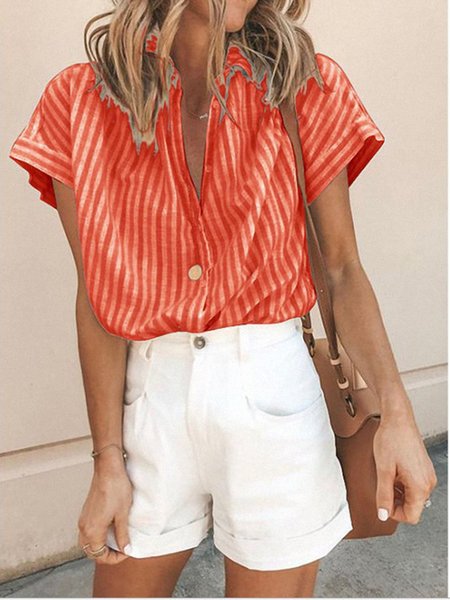 

Casual Short Sleeve Tops, Red, Shirts & Blouses
