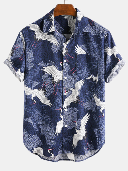 

As Picture Printed Boho Shirts & Tops, Men's Floral shirt
