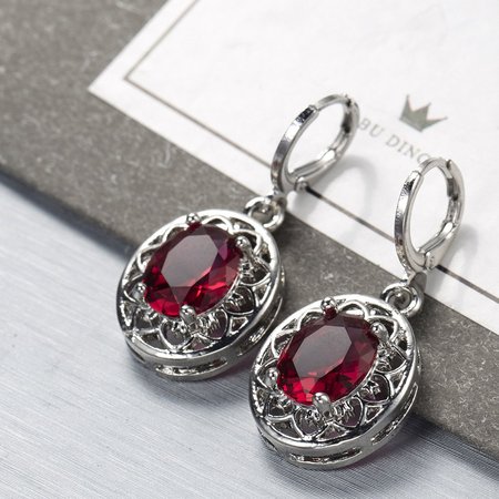 

Rose Red Casual Alloy Earrings, Earrings
