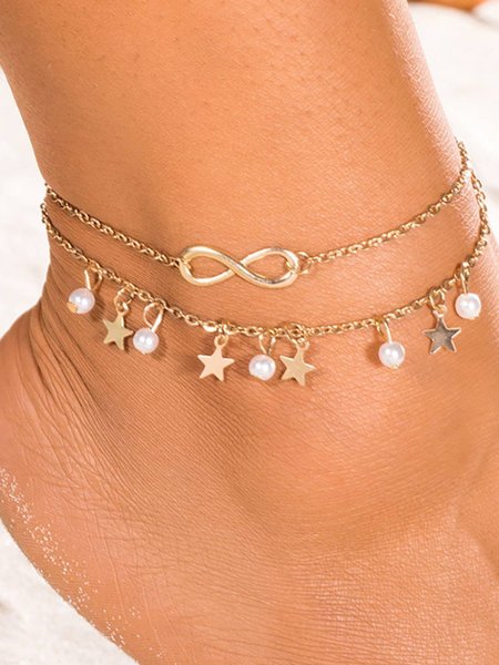 Golden Alloy Holiday Anklet, Accessories
