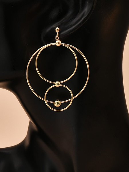 

Golden Round Geometry Simply Style Earrings, Earrings