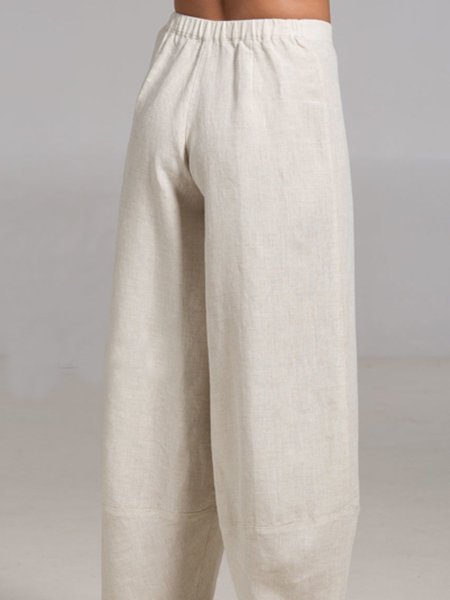 

Pantaloni Casuale di Cotone, Bianco, Bottoms