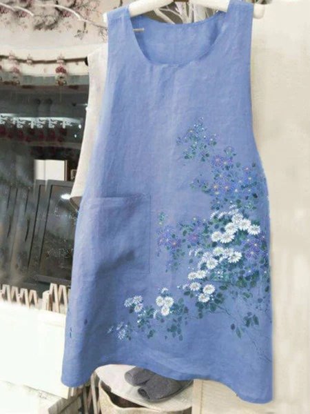 

Casuale senza maniche Girocollo taglia grande Gonna, Blu, Summer dresses