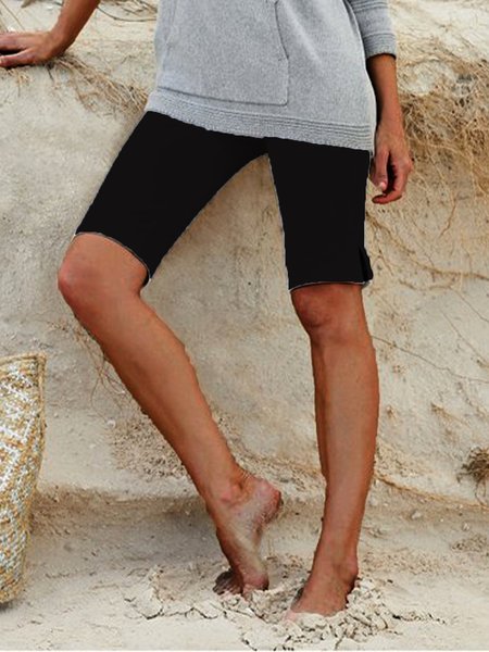 

Pantaloncini Casuale Semplice, Nero, Bottoms