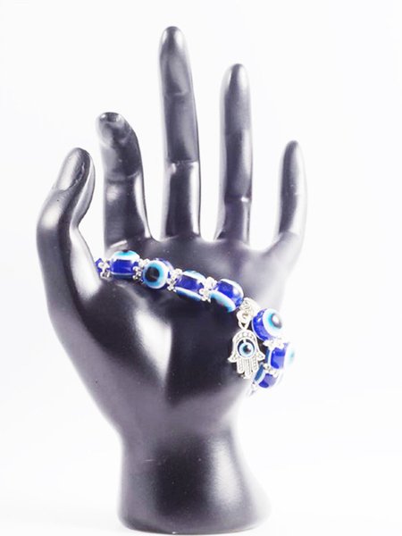 

Vintage Blue Eyes Bead Fatima Hand Lucky Bracelets, Jewelry