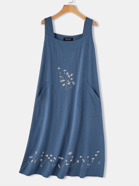 

Sleeveless Floral-Print Casual Dresses, Blue, Dresses