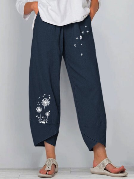 

Pantaloni Floreale Casuale, Blu marino, Pants
