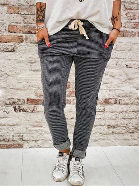 

Pantaloni Casuale Colore-block, Banda--grigio, Pants