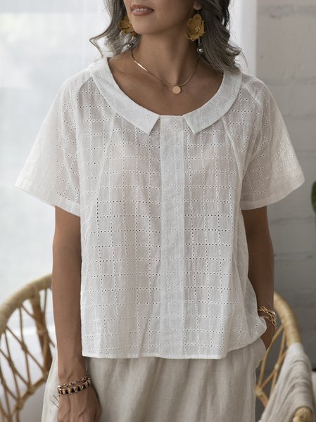 

White Shift Short Sleeve Shirts & Tops, Tops