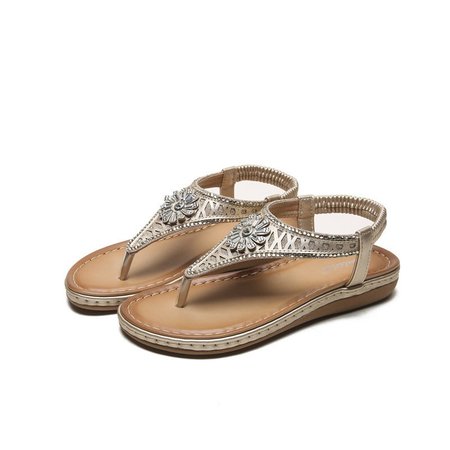 

Pu Flower Women's Shoes, Golden, Sandals