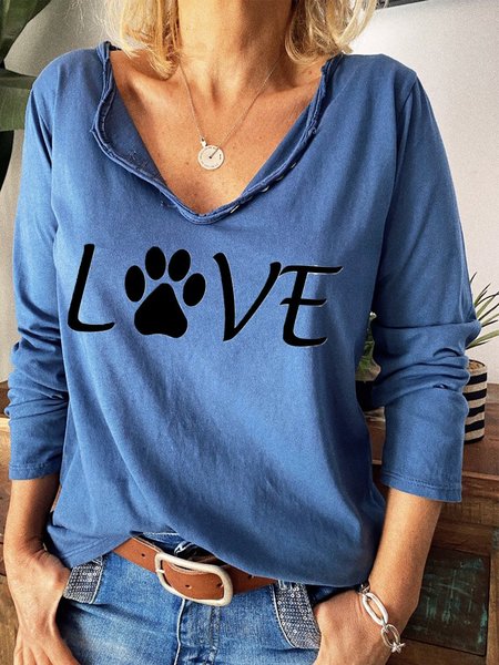

Long Sleeve Animal T-shirt, Blue, Tops