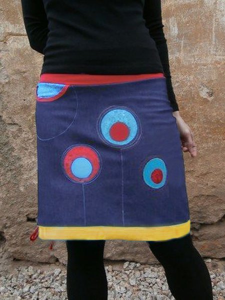 Printed Cotton-Blend Skirt, Yellow, Skirts