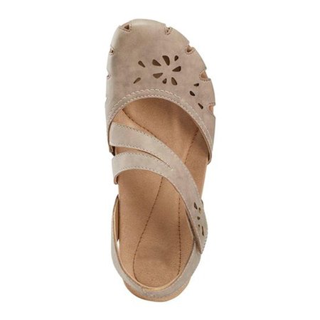 

Low Heel Artificial Leather Magic Tape Summer Sandals, Apricot, Sandals