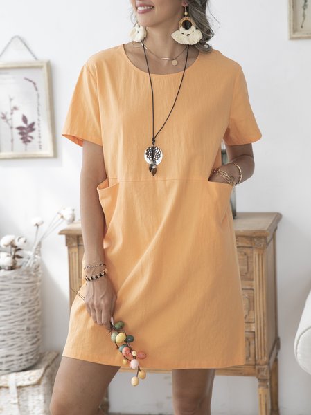 

Orange Simple & Basic Short Sleeve Shirts & Tops, Tops
