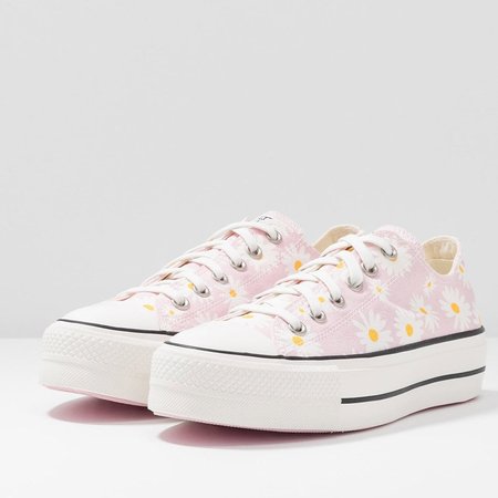 

Pink Canvas Flat Heel Sneakers, Shoes