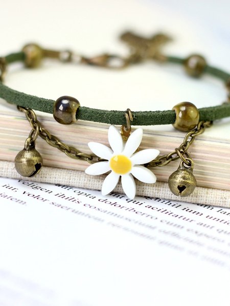 

Regolabile Casuale Lega Margherita Braccialetto, Giallo, Jewelry