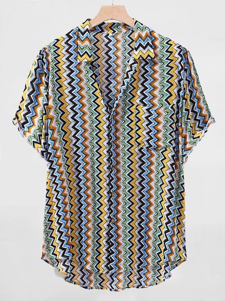 

Floral multi color short sleeve Floral Shirt, Flower, Men's Top