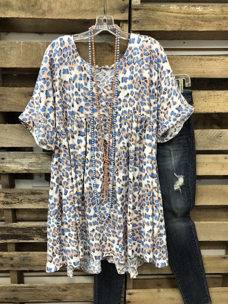 

Multicolor Short Sleeve V Neck Casual Tops, Tops