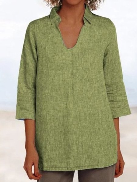 

Simple & Basic Shift 3/4 Sleeve Tops, Green, Long sleeve tops