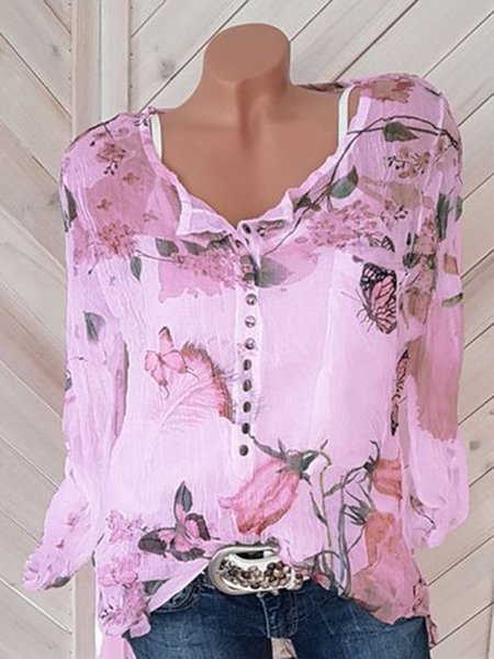 

Long Sleeve Casual Tops, Pink, Shirts & Blouses