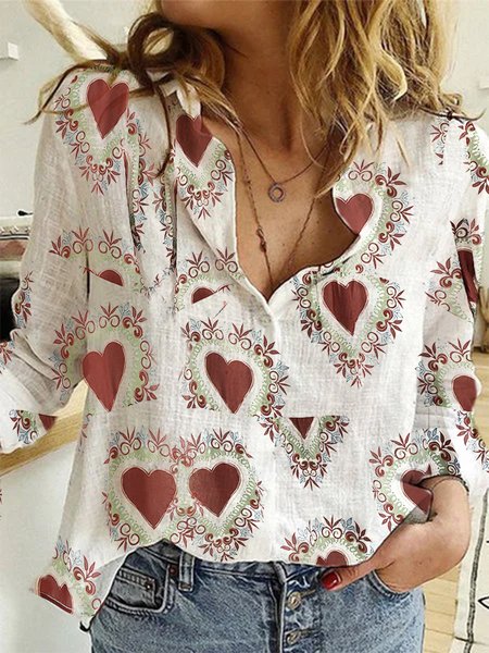 

White Casual Cotton Printed Blouse, Shirts & Blouses