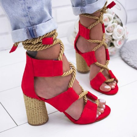 

Women's casual lace-up sandals, Orange, Sandals