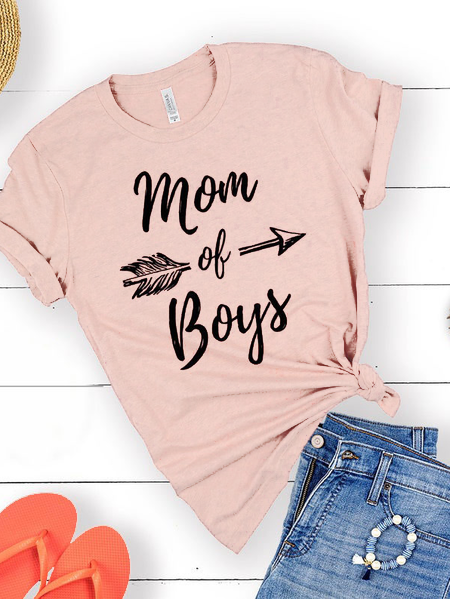 

Letter Crew Neck Short Sleeve Casual T-shirt, Pink, Tops