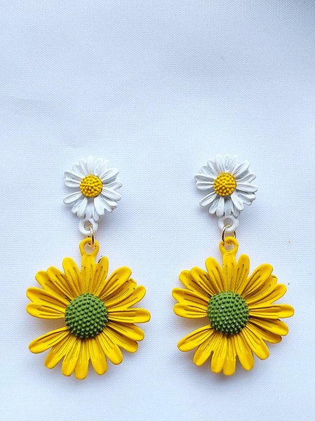 Sweet Elegant Beach Holiday Date Daily Wedding Earrings, Yellow, Earrings