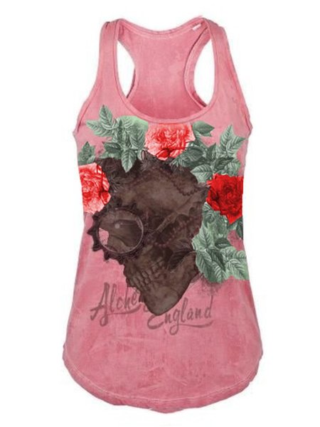 

Sleeveless Casual Plain Shirts & Tops, Pink, Tops