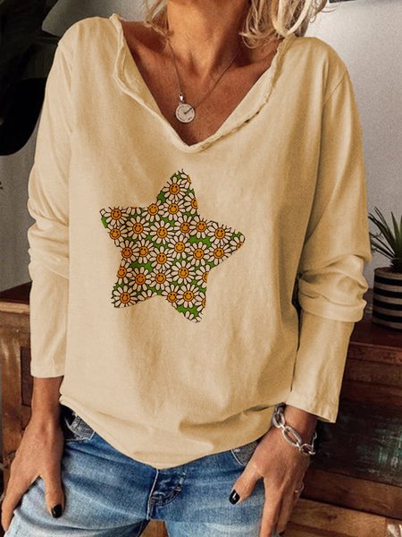 

Top Casuale Stampato, Cachi, Tops