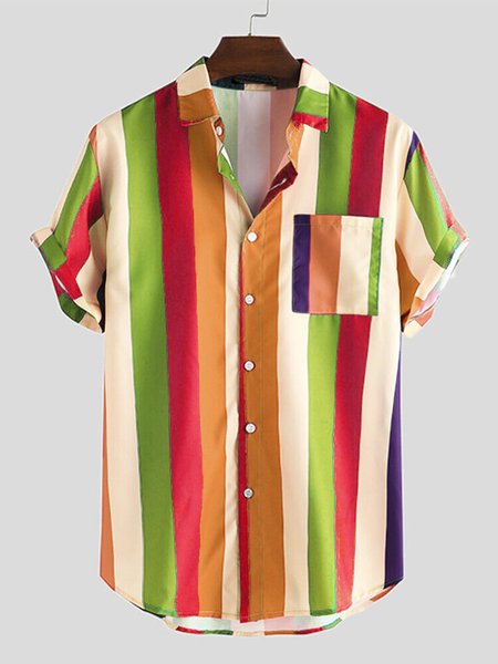 

Beach Shirt Collar & Tops, Green, Men's Floral shirt