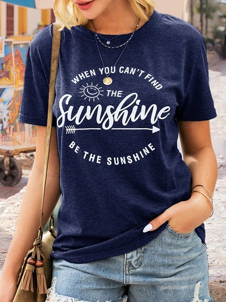 

T-Shirt Casuale Dritto da Lettera, Grigio, T-Shirts