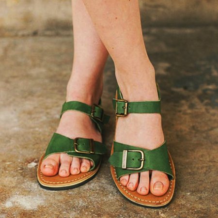 

Green Leather Summer Sandals, Sandals & Slippers