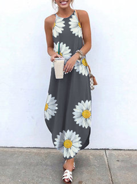 

Abito Floreale A-line, Grigio, Summer dresses