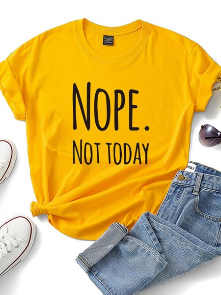 

Casual T-shirt, Yellow, Tops