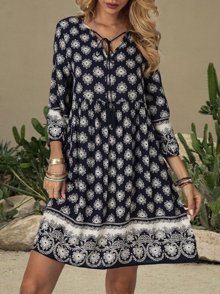 

Abito Floreale, Navy blu, Dresses