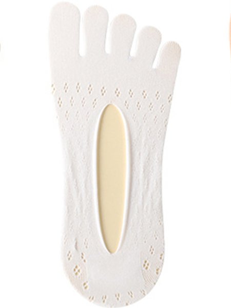

Women Breathable Lightweight Toe Socks, White, Socks