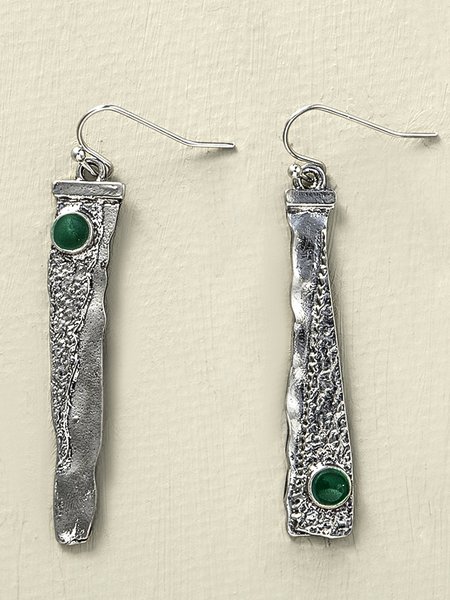 

Silver Retro Geometry Sickle Earrings, Earrings